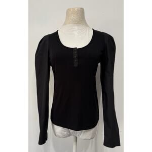 Joie womens black long sleeve top with‎ puff sleeves sz S whimsigoth romantic